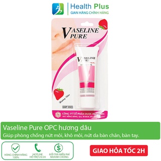 Tuýp dưỡng ẩm VASELINE PURE hương dâu – OPC (10g) - làm mềm da chống khô môi, khô da