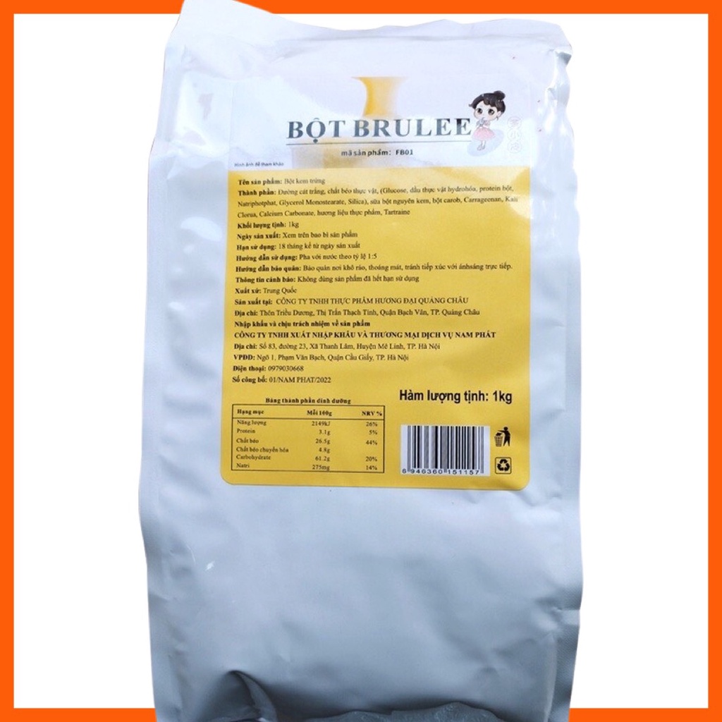 Bột Kem Trứng XIAKA (hình cô gái) - gói 1kg