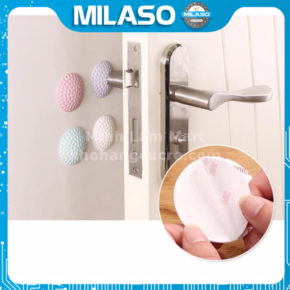 Miếng chặn cửa giảm ồn MILASO nhựa silicon dán tường chống va đập tay nắm cửa an toàn cho bé ngon giấc HG-001031