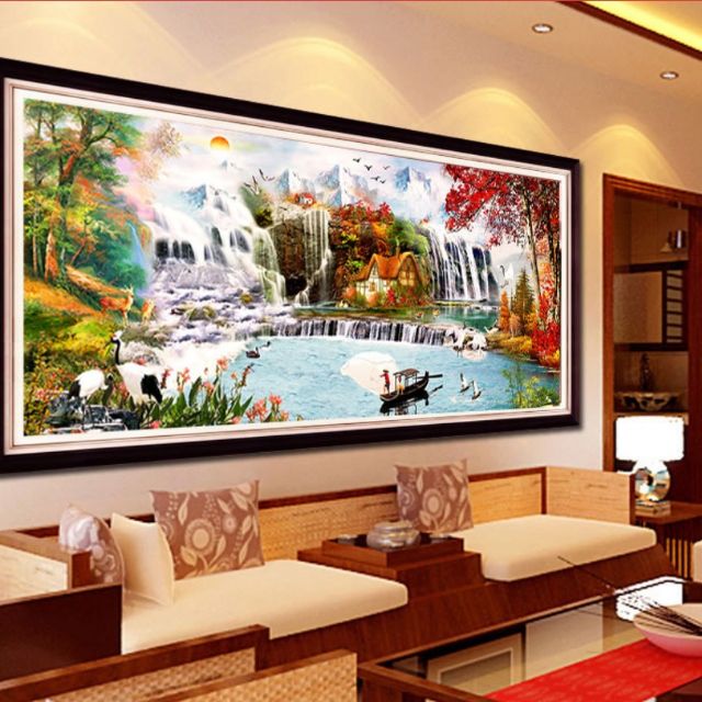 Tranh thêu kín phong cảnh fj0664 (181x74)