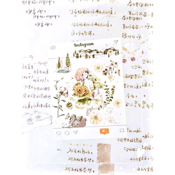 Băng dán washi tape hình cô gái trang trí sổ, nhật kí