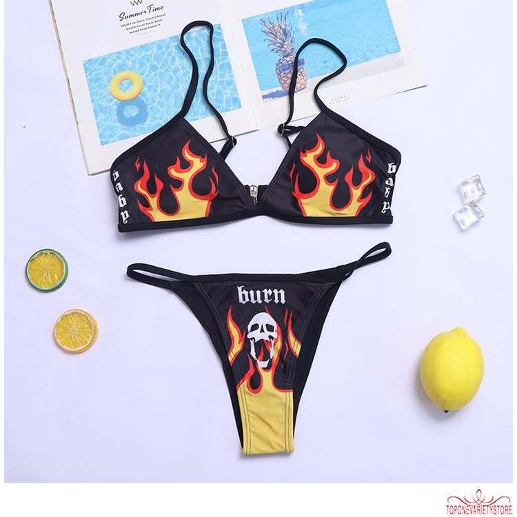 Set đồ tắm họa tiết đầu lâu lưng thấp quyến rũ dành cho nữ
 | BigBuy360 - bigbuy360.vn