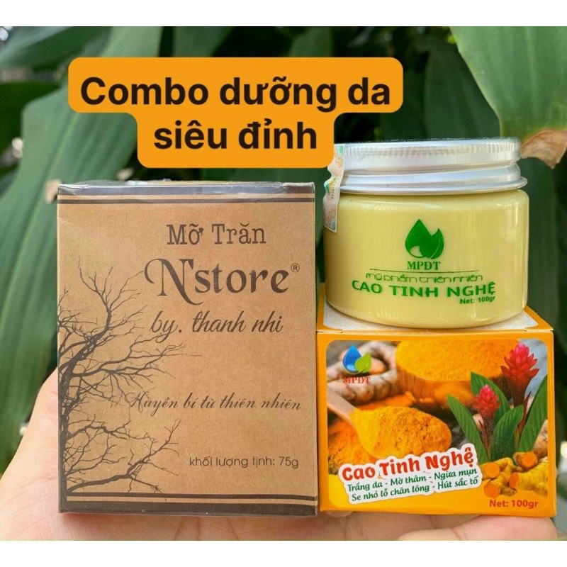 Combo dưỡng da cao tinh nghệ và mỡ trăn N'store