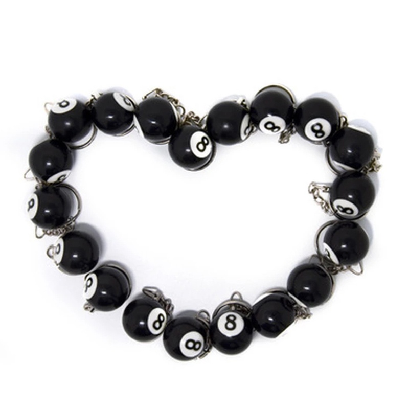 Móc Khóa Thể Thao Hình Số 8 Billiards Thời Trang