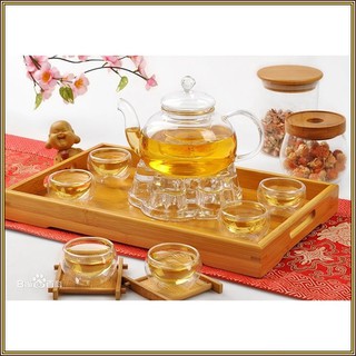 RE0207 Bộ ấm trà thủy tinh - Bộ ấm chén pha trà thủy tinh có lõi lọc