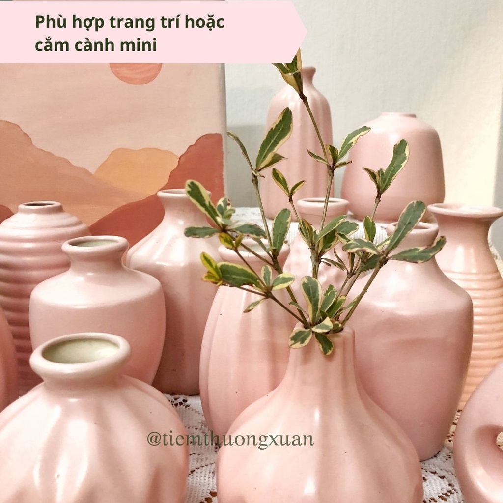 Set 3 bình hoa decor trang trí nhà cửa, văn phòng - Lọ hoa mini