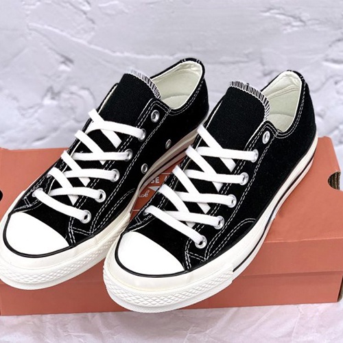 Giày_Converse Cổ Thấp Nam Nữ, Giày CV Đen - Trắng Full Box