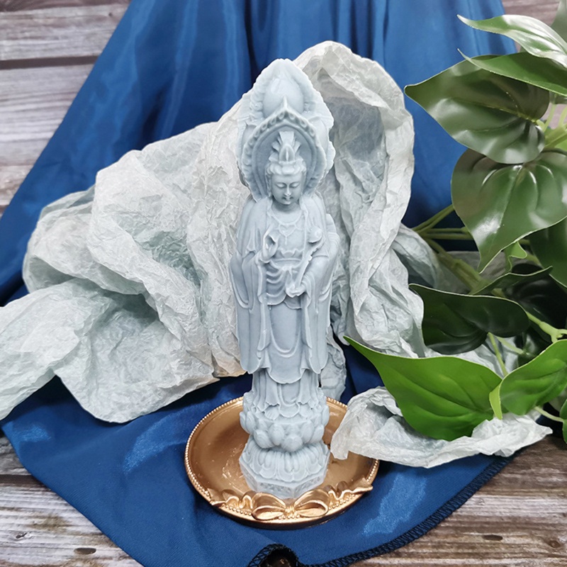 Khuôn Silicone Làm Xà Phòng Hình Tượng Phật Guanyin Có Thể Tái Sử Dụng