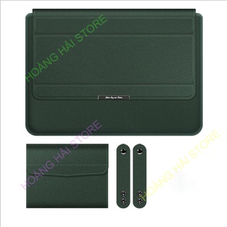 Bao da chống sốc macbook túi chống sốc laptop kiêm giá đỡ tản nhiệt kèm ví đựng sạc chuột