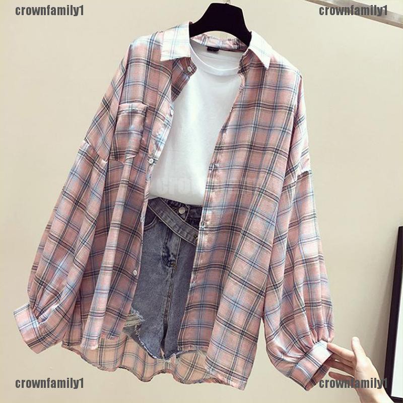 Áo Khoác Sơ Mi Kẻ Sọc Ca Rô Dáng Rộng Kiểu Hồng Kông Retro Cá Tính