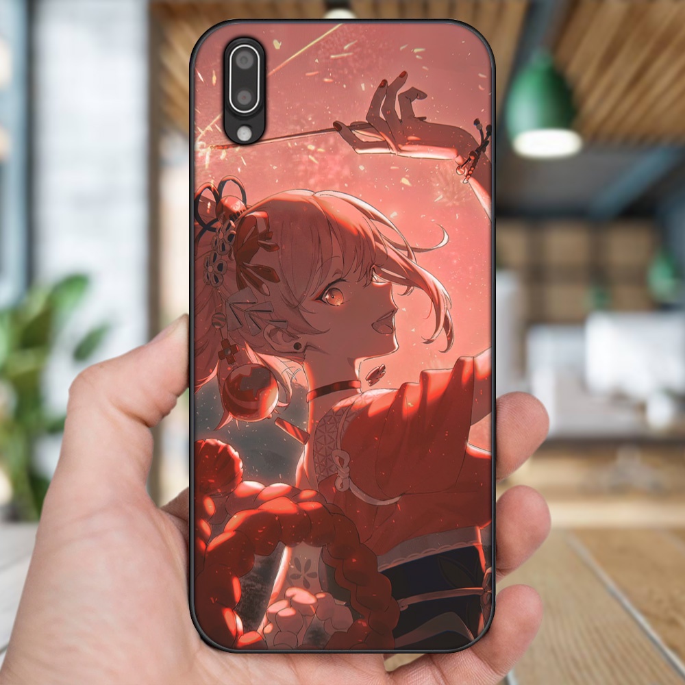 Ốp lưng Vivo Y93 viền đen in hình Yoimiya Genshin Impact