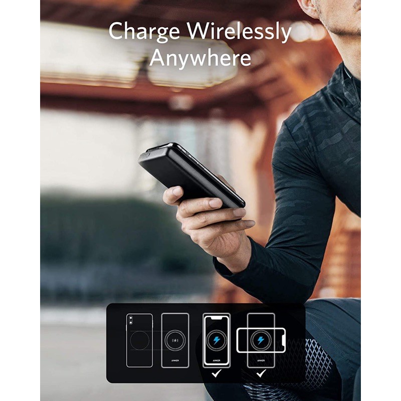 Pin sạc dự phòng KIÊM Đế sạc không dây KIÊM Giá đở điện thoại ANKER PowerCore III Sense 10K Wireless – A1617