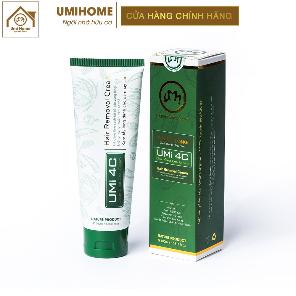 Bộ triệt lông Nách vĩnh viễn gồm Kem Tẩy Lông UMi 4C 100ml và Mỡ Trăn U Minh Hạ 10ml nguyên chất an toàn tiết kiệm