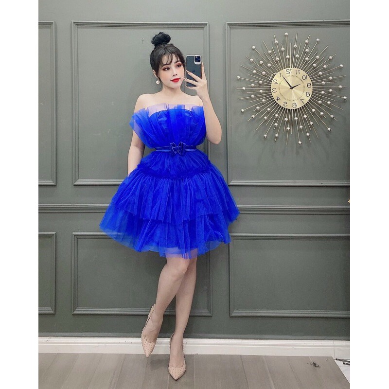 đầm xoè phồng cúp xếp ( ảnh và video thật 100%)