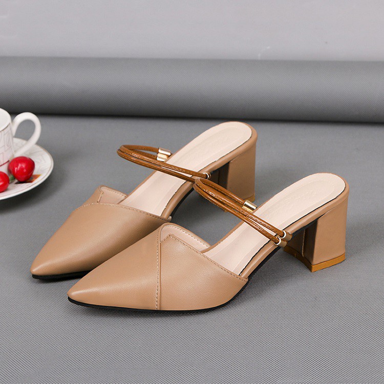 Giày sandan nữ Dulcet ❤️FREESHIP❤️ Giày sandal nữ quai ngang 6 phân kiểu dáng Thanh Lịch, Hàng Chuẩn D2018