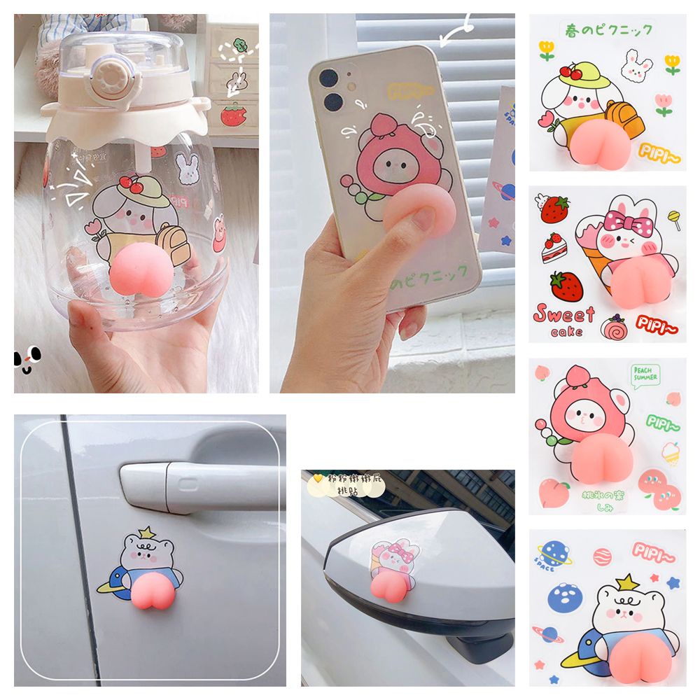 Miếng Dán Trang Trí Cửa Xe Hơi Hình Hoạt Hình 3d Bằng Silicon Chống Va Chạm Chống Trầy Xước | BigBuy360 - bigbuy360.vn