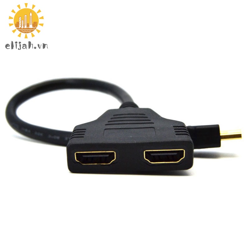 HDMI Male to 2 HDMI Female 1 in 2 out Splitter Black Cable Adapter Converter