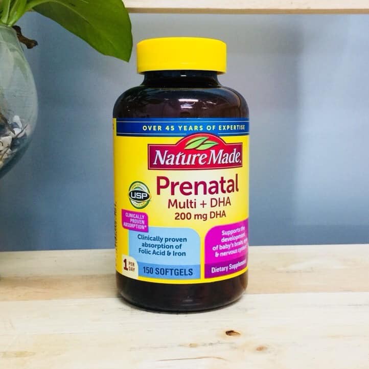 Vitamin bầu Prenatal + DHA 200mg Nature Made - 150v: Mỹ