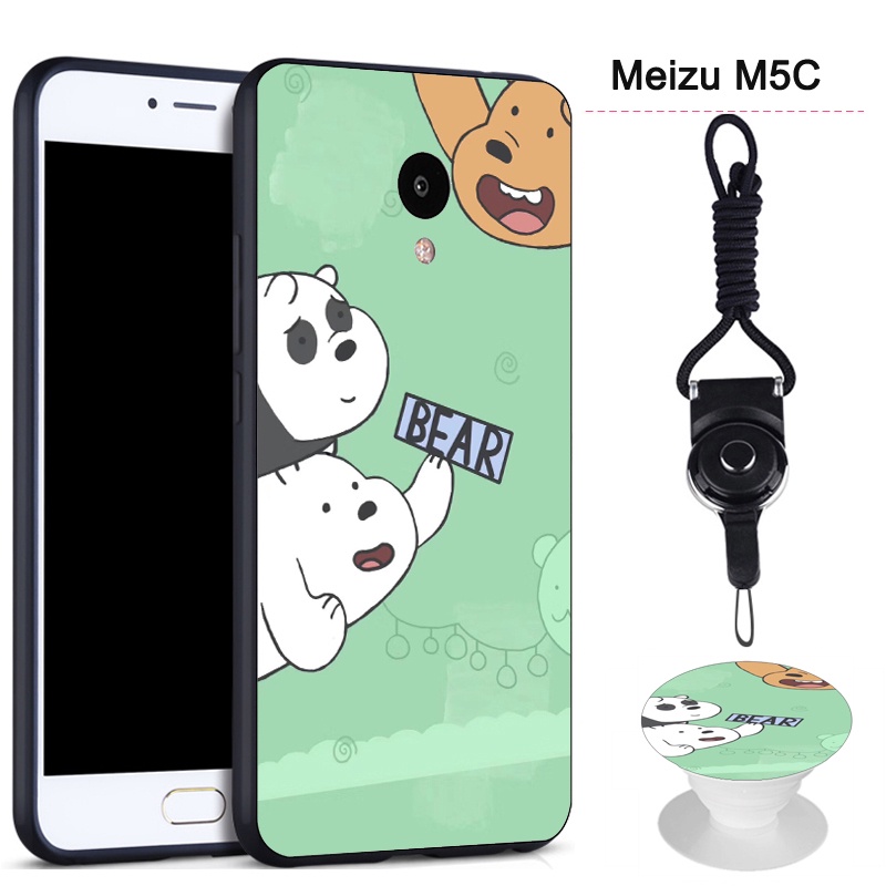 （High quality）Full Anti Shock  Meizu M5C   Phone Case  Cover  with the Same Pattern ring  and a Rope