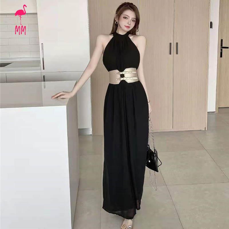 Jumpsuit Ống Rộng Cổ Yếm Thanh Lịch Cho Nữ