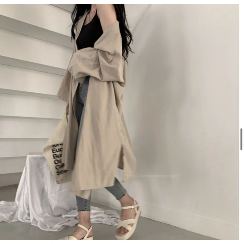 (Hình thật) Áo khoác form dài rộng basic y hình | BigBuy360 - bigbuy360.vn