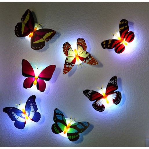 bộ 2 đèn led dán tường hình con bướm xinh xắn
