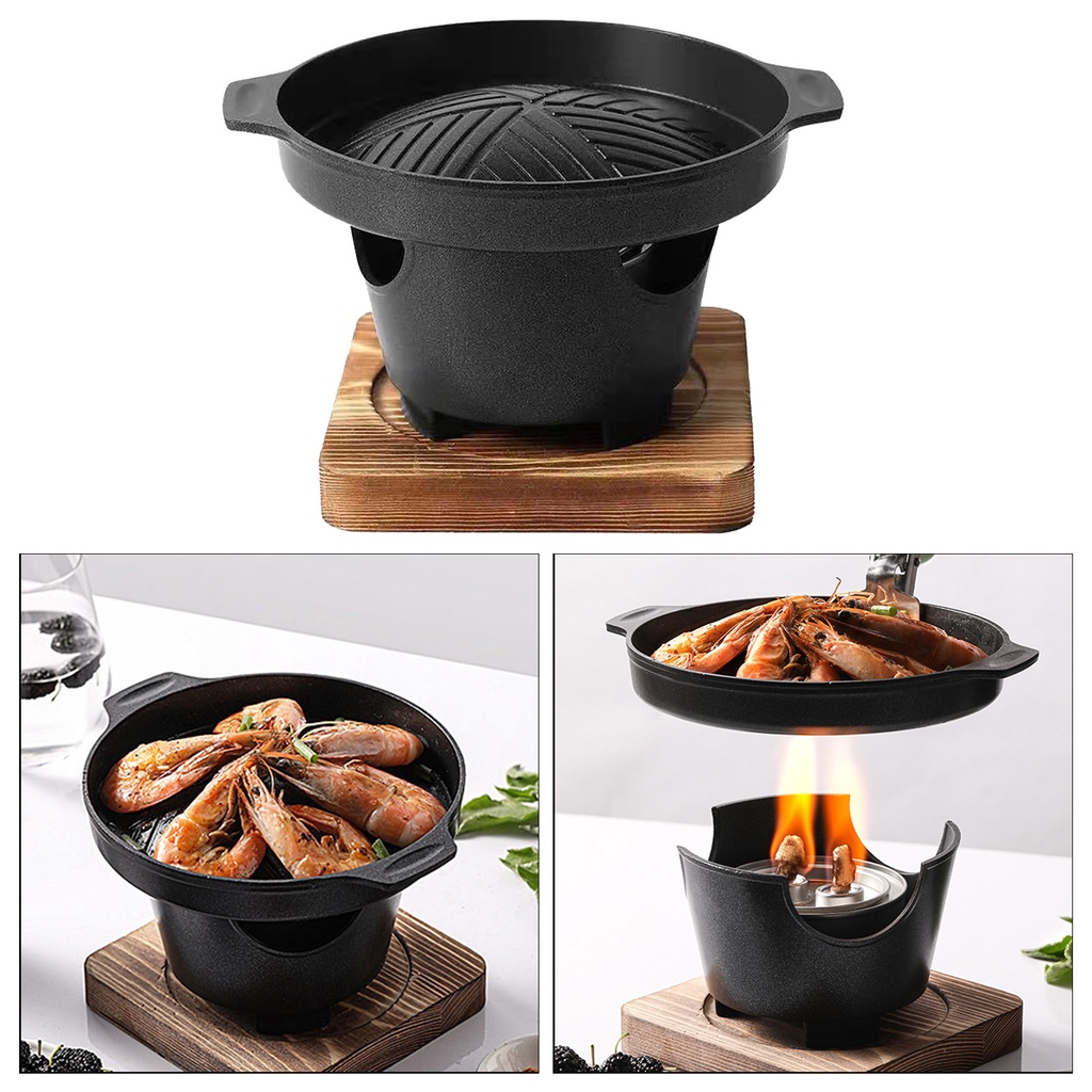 YOHOLOO Bếp Nướng BBQ Nhỏ Sáng Tạo Nhật Bản Chảo Nướng BBQ Ngoài Trời Không Khói Cho Một Người, Cho 1-2 Người