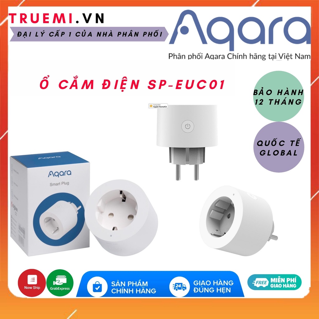 Ổ cắm điện thông minh tiêu chuẩn châu Âu Aqara Smart Plug SP-EUC01 - Hub is required - Hàng Chính Hãng BH 12 Tháng