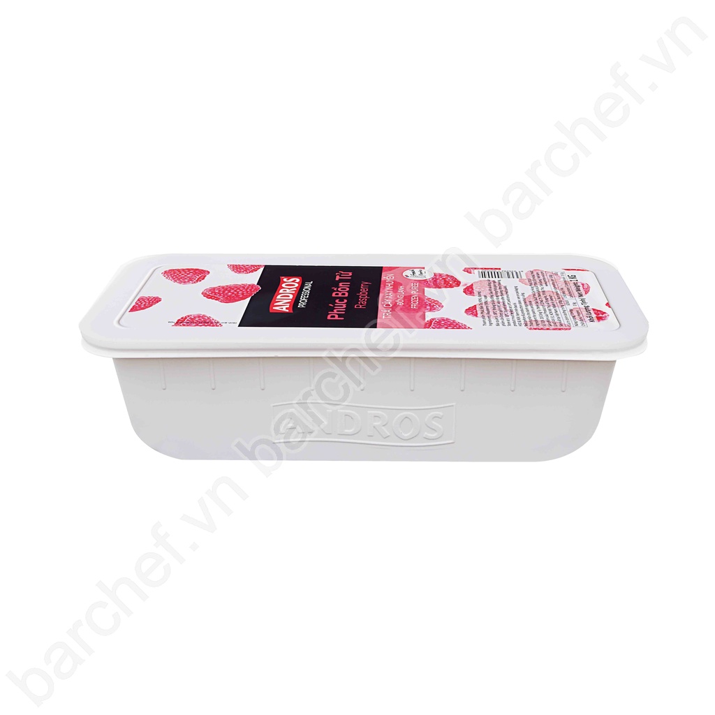 Phúc bồn tử xay nhuyễn đông lạnh Andros (Raspberry Frozen Puree) - hộp 1kg
