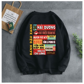 Áo sweater nỉ bông unisex form rộng hải dương, sweater 63 tỉnh