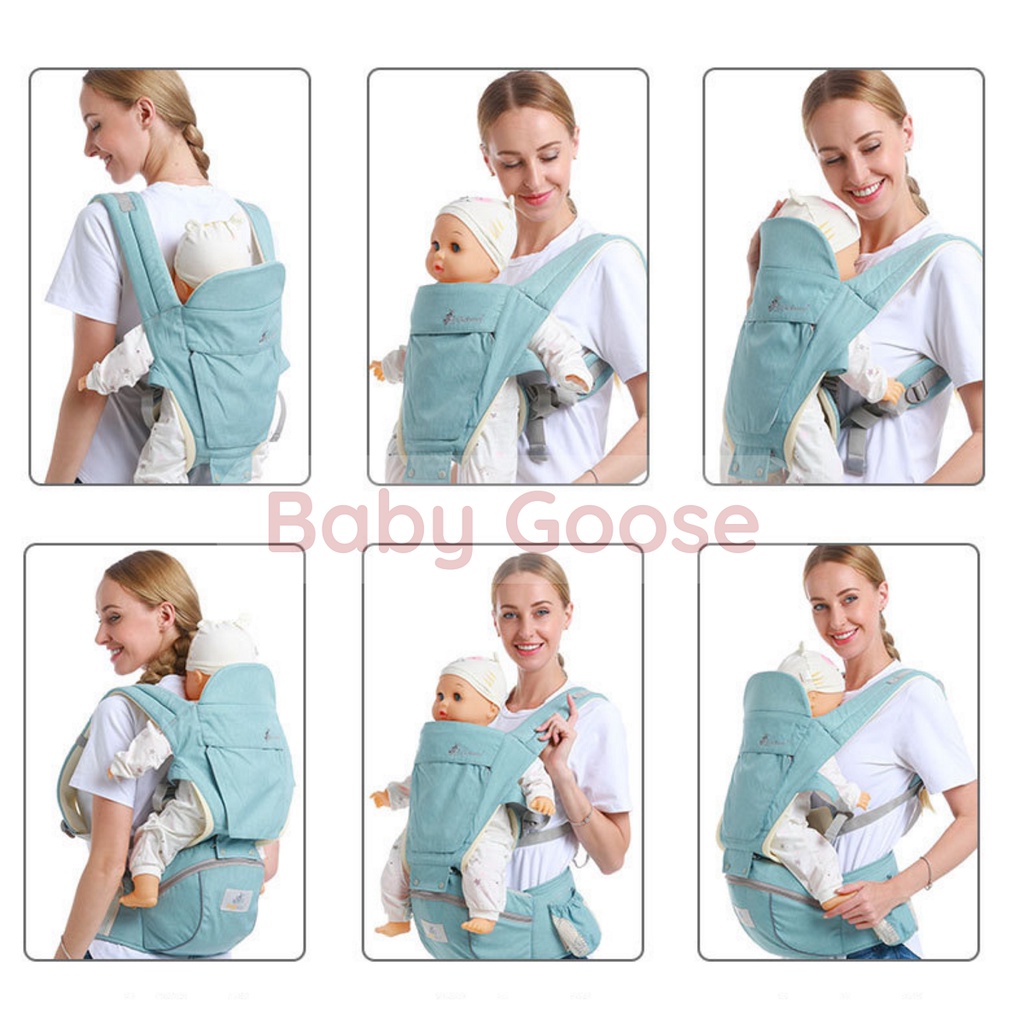 Địu em bé Gabesy cao cấp, địu 9 tư thế cho bé thoáng khí, có ghế ngồi, có đỡ cổ, có mũ che dành cho bé từ 0- 36 tháng.