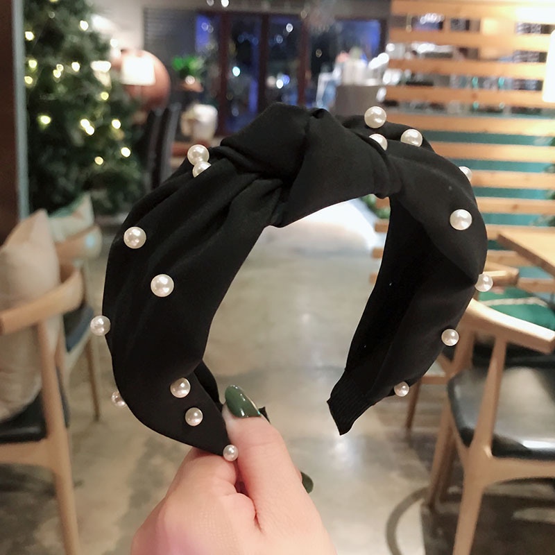 Băng Đô Cài Tóc Màu Trơn Thắt Nút Phong Cách Hàn Quốc Thời Trang