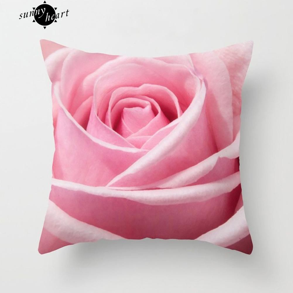 Áo Gối Khổ Vuông 45Cm X 45Cm In Họa Tiết Hoa Hồng Trang Nhã