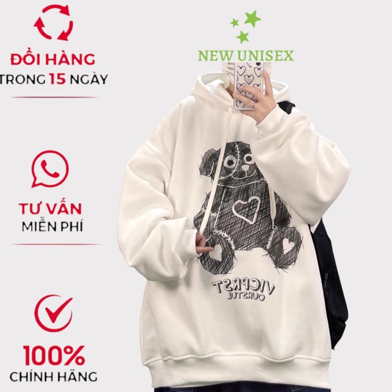Áo sweater Nỉ Nam Nữ Unisex In Gấu Tim From Rộng Siêu Dễ Thương Cao Cấp Giá Rẻ U8417 [NewUnisex]