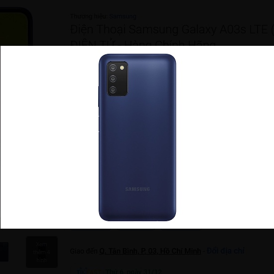 Điện thoại Samsung Galaxy A03s  Hàng chính hãng