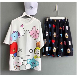 Bộ quần áo cộc tay in hình BT21 cực kute