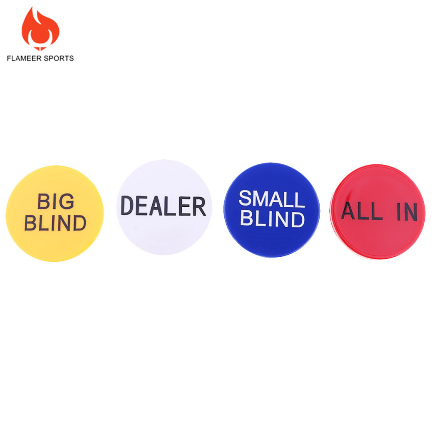 Bộ chip chơi bài có chữ Dealer/Big Blind/All in