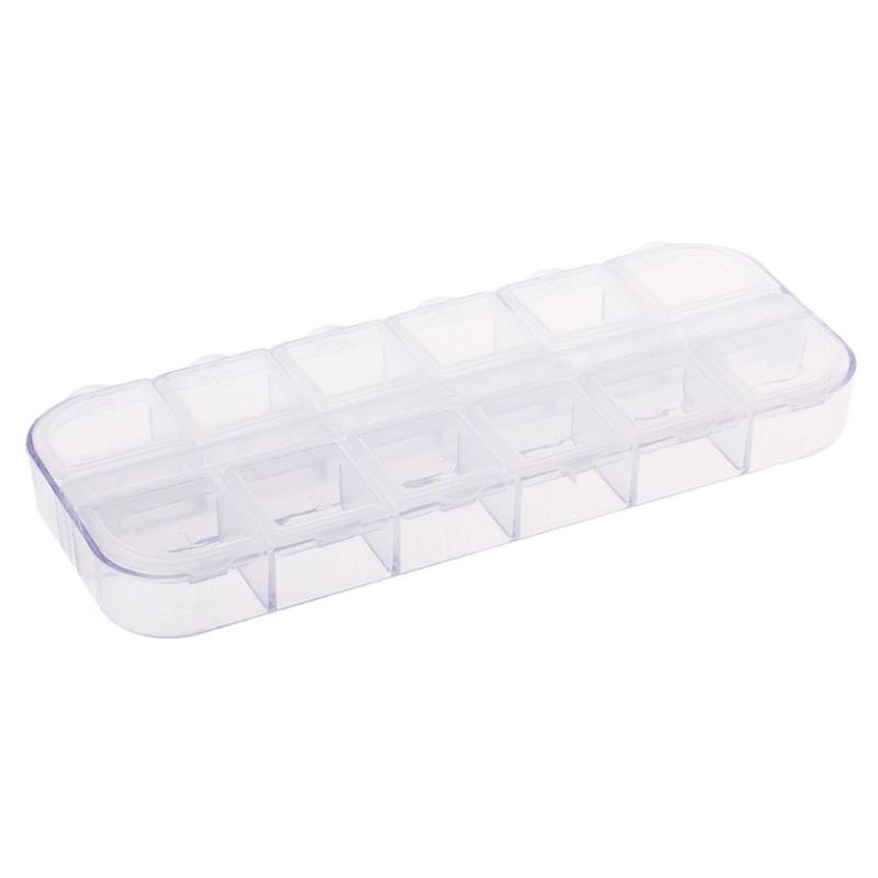 Hộp nhựa 12 ngăn đựng phụ kiện trang trí móng tay