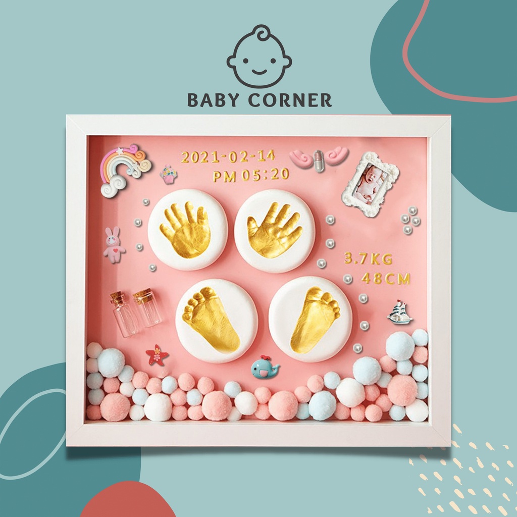 🍼👶🏻 Bộ khung ảnh in dấu chân tay cho bé 👶🏻🍼