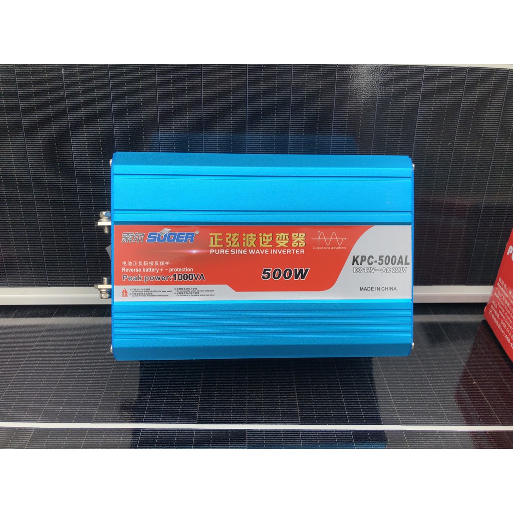 Bộ Kích Điện Sin Chuẩn 500W SUOER - 12V Sang 220V - Sóng Sine Chuẩn - Hàng Chính Hãng
