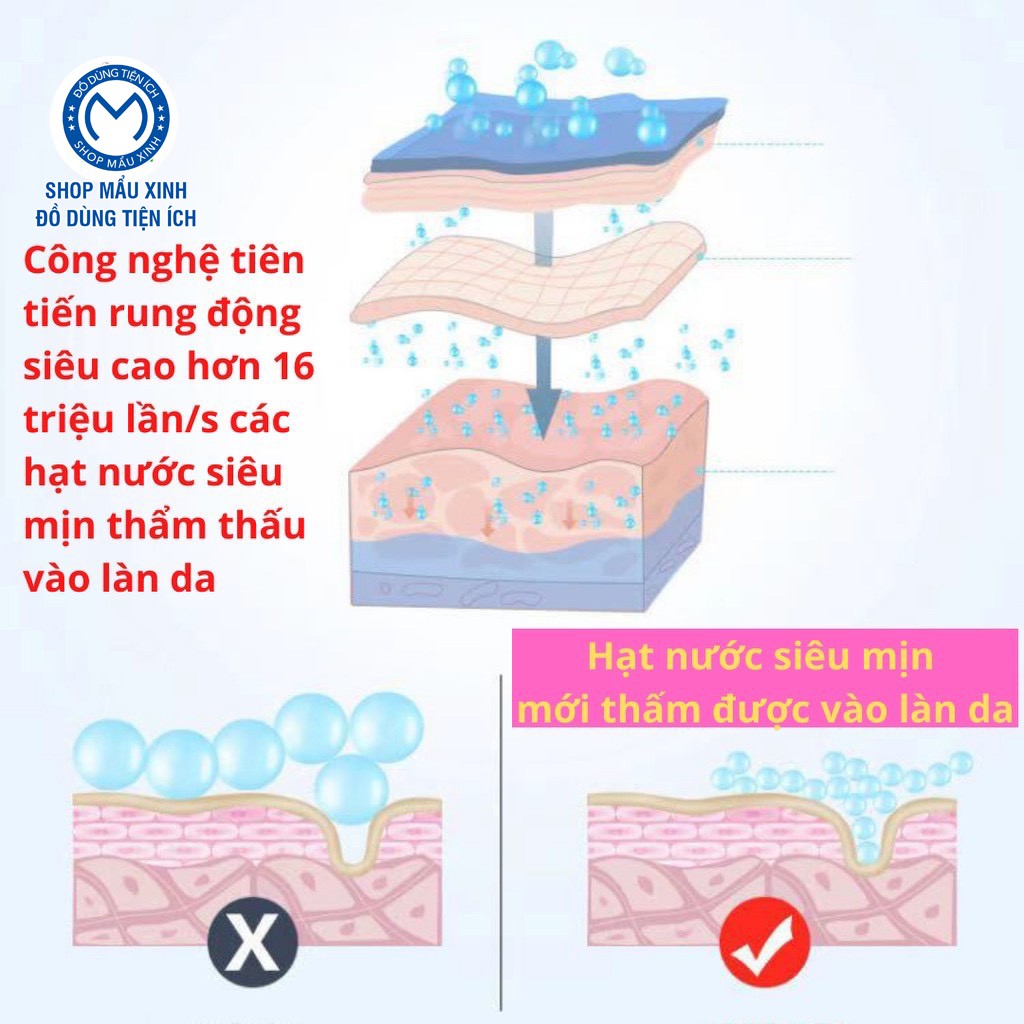 Máy phun sương - máy xông hơi mặt mini cầm tay tạo ẩm dưỡng da hỗ trợ làm đẹp tiện lợi SHOPMAUXINH