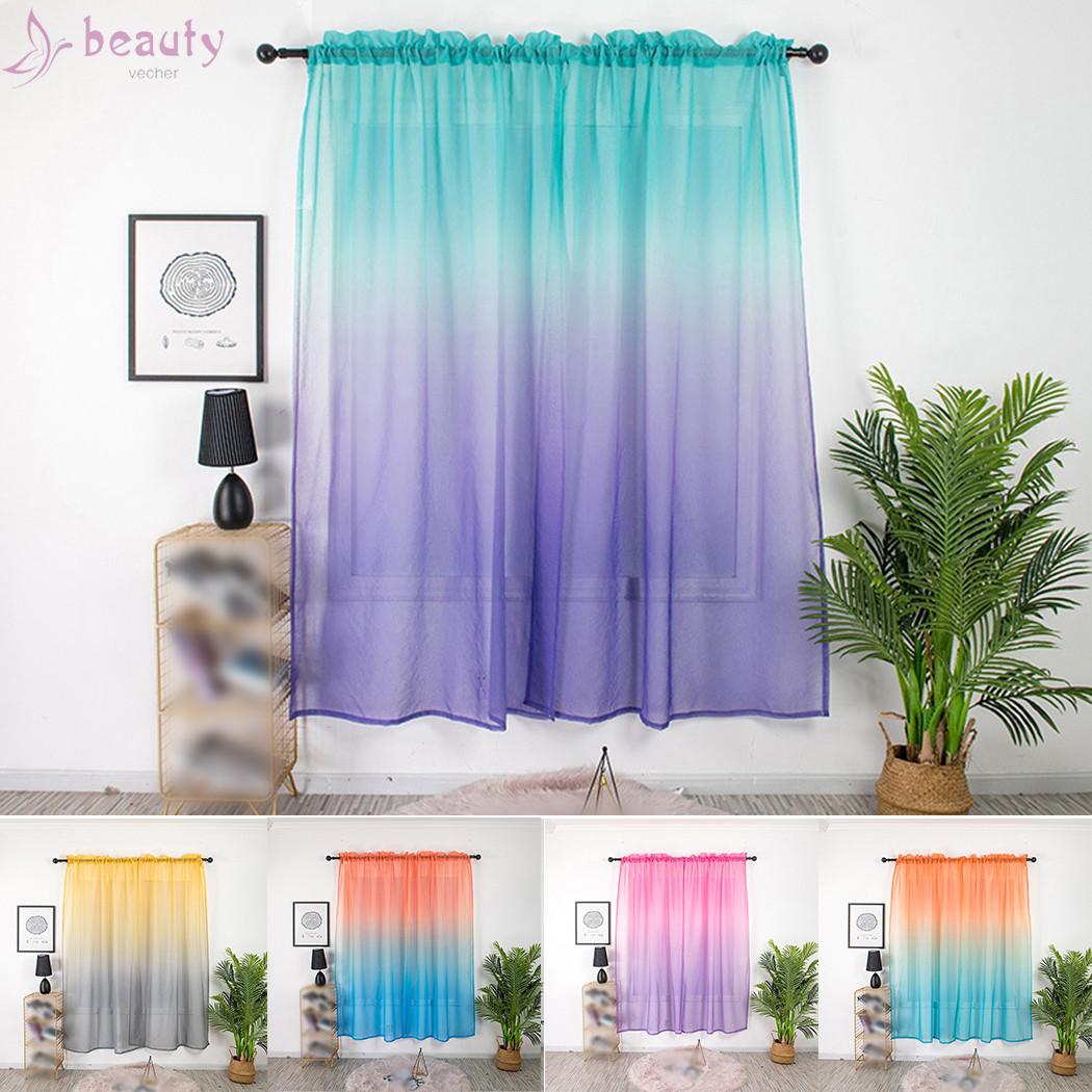 rèm cửa sổ Vải Voan Màu Gradient 100x200cm