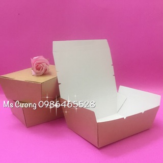 100c Hộp Cơm bằng Giấy Kraft Trắng