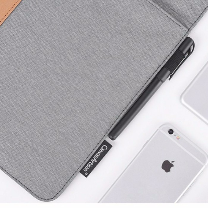 Túi chống sốc Laptop, Macbook Canvas Artisan Chính Hãng chống sốc 6 chiều SỌC GHI