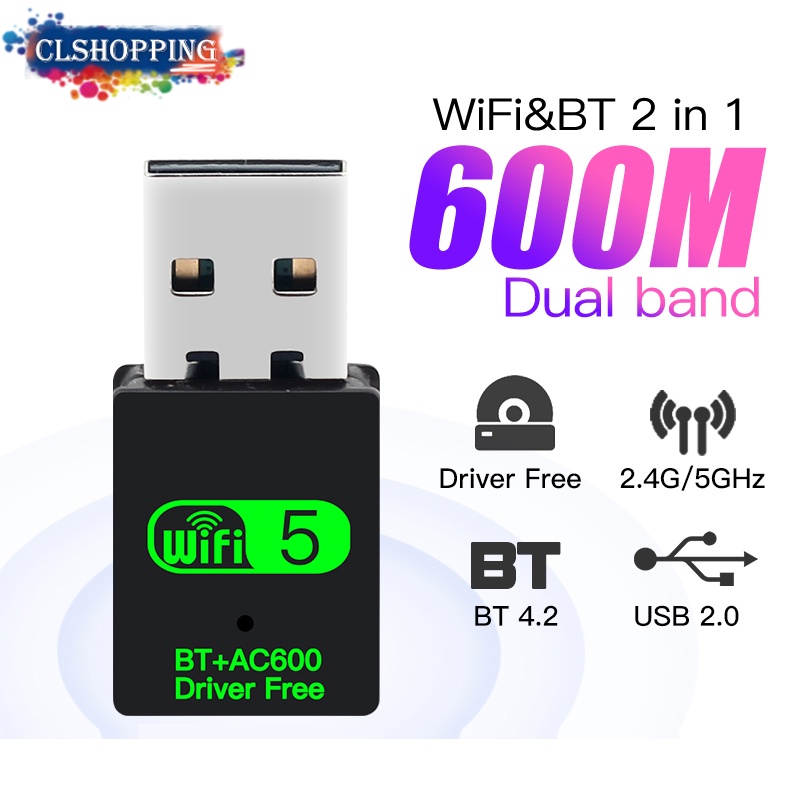 Usb Wifi 600mbps 2 Trong 1 2.4g & 5ghz