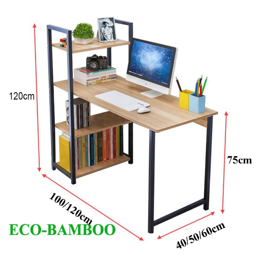 Bàn làm việc và học tập kích thước 120x60cm khung thép sơn tĩnh điện chịu lực cao, chắc chắn | BigBuy360 - bigbuy360.vn