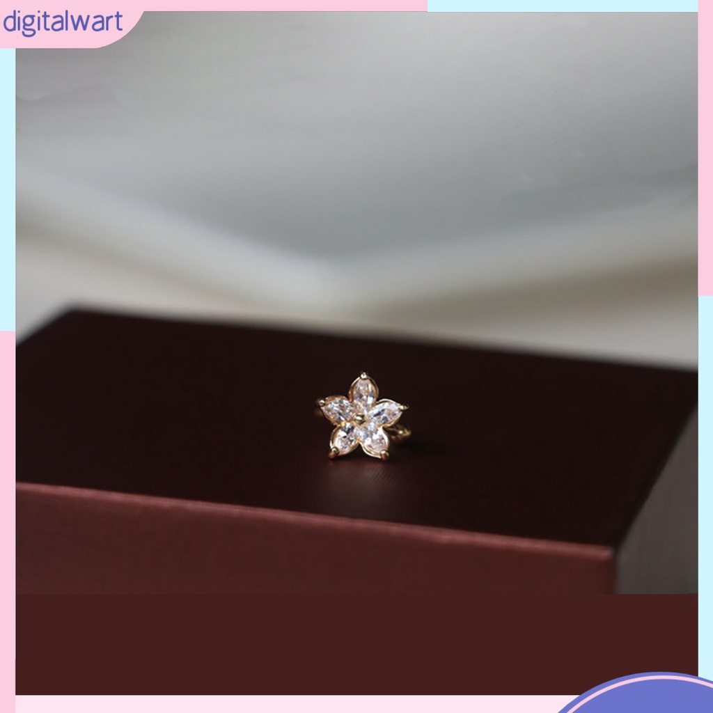 Khuyên kẹp vành tai hình hoa đính đá thời trang cho nữ