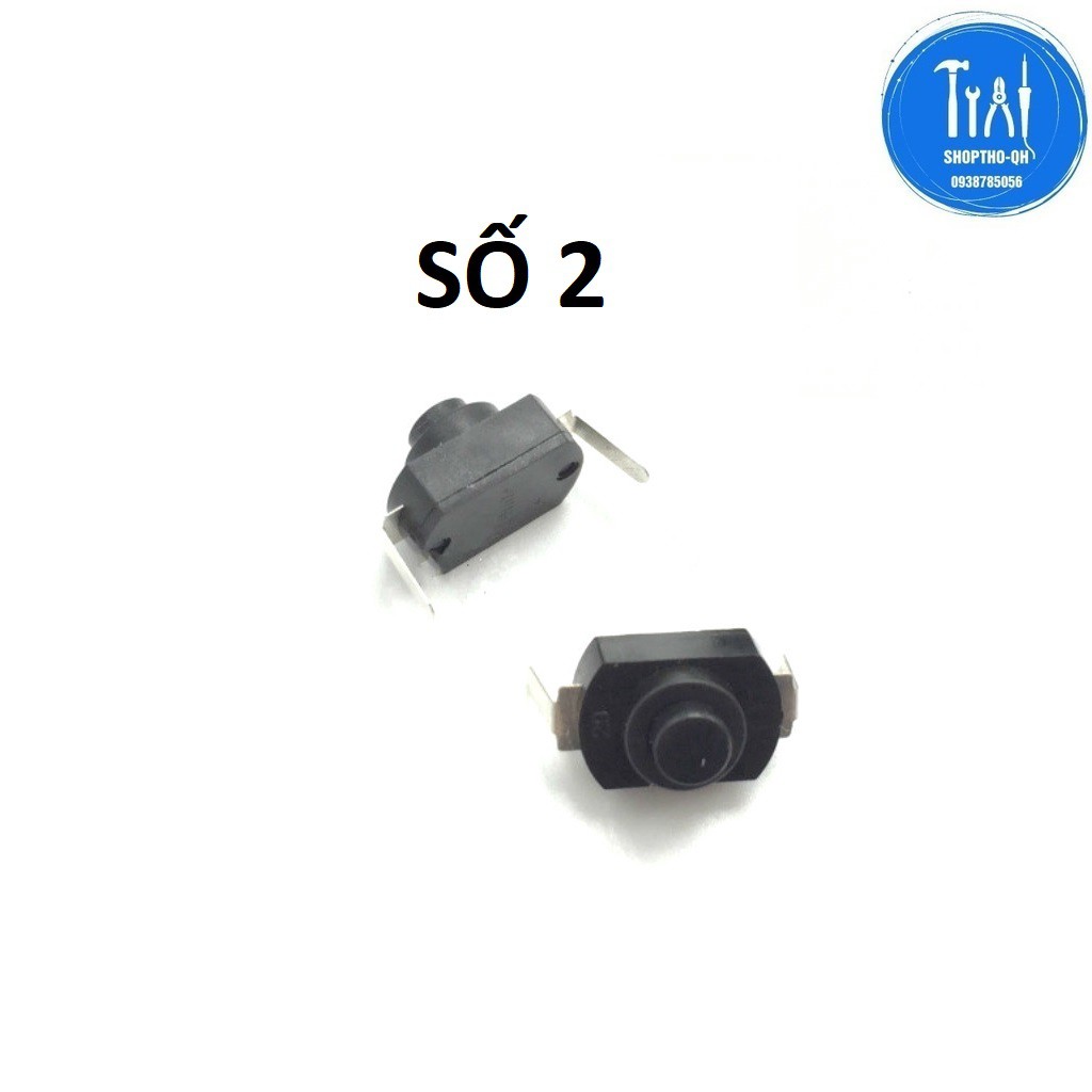 SET 2 công tắc nút nhấn màu đen 30V 1A cao cấp.