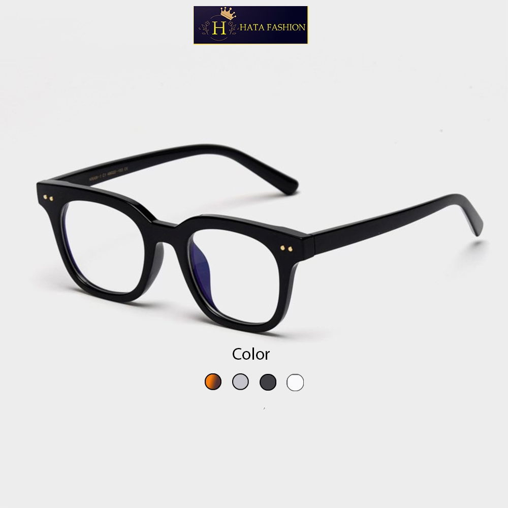 [Mã 11FASHIONSALE1 giảm 10K đơn 50K] Mắt Kính Giả Cận 2 Chấm Góc Gọng Chữ V 424 From Vuông Cực Hot