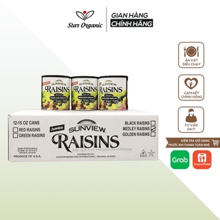 SỈ 1 THÙNG 12 HỘP NHO KHÔ MỸ SUNVIEW RAISINS 425G